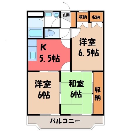 宇都宮駅 バス22分  三の沢下車：停歩7分 3階の物件間取画像